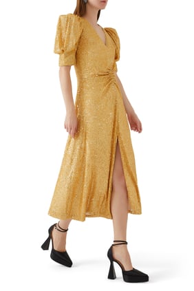 Sequin Midi Slit Dress